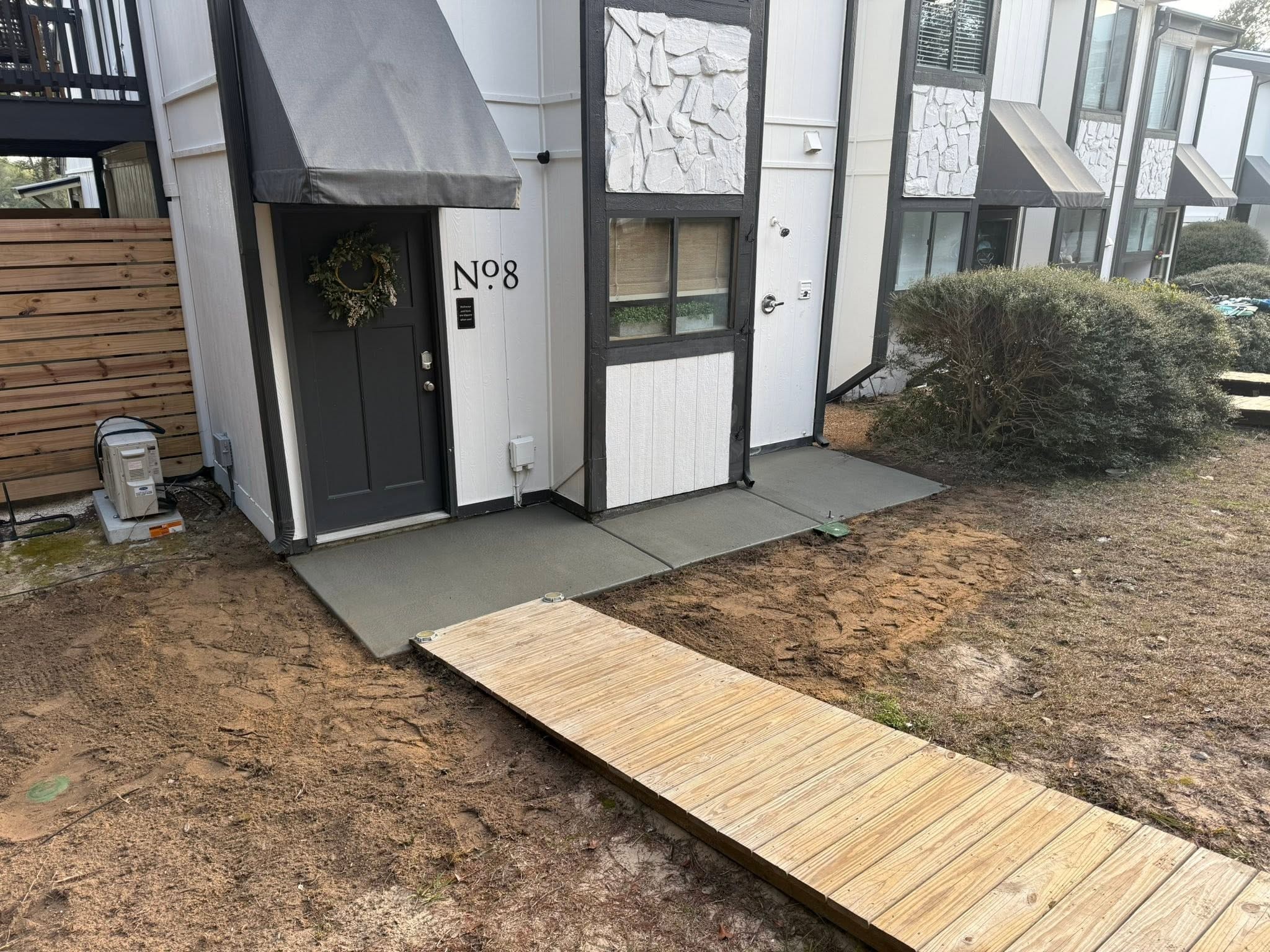 Commercial entrance concrete pad